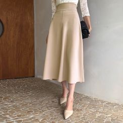DABAGIRL - Paneled Maxi Flare Skirt DABAGIRL - Paneled Maxi Flare Skirt