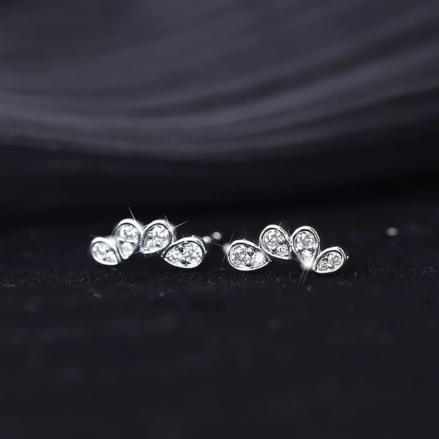 Gaya-Rhinestone Sterling Silver Crawler Earring