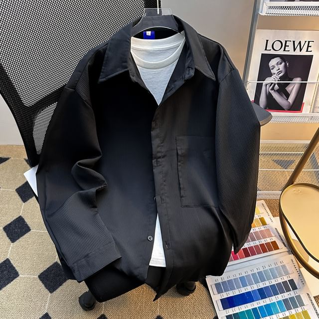 Plummie-Plain Button-Up Shirt