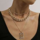 Seirios - Set of 3: Chain Necklace + Rhinestone Dragon Necklace