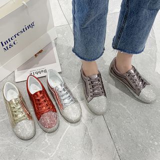 rhinestone platform sneakers