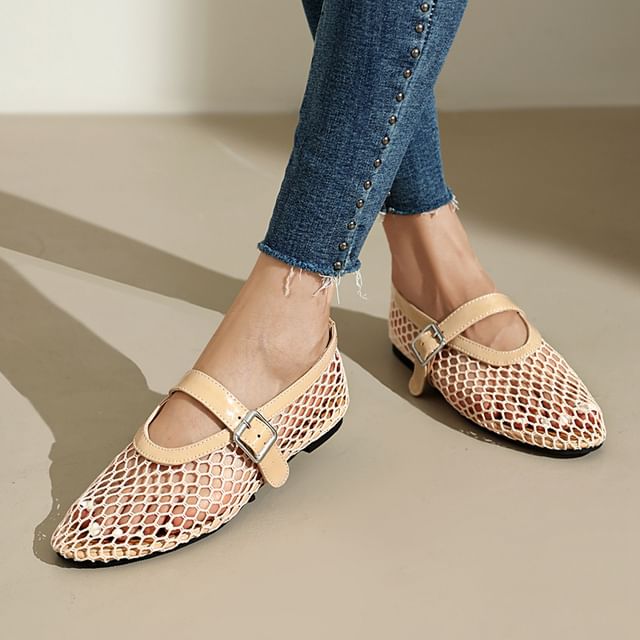 Cinnabelle-Mesh Mary Jane Flats