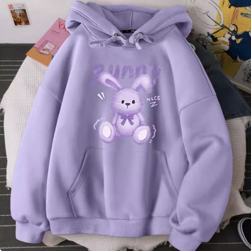 Bunny best sale print hoodie