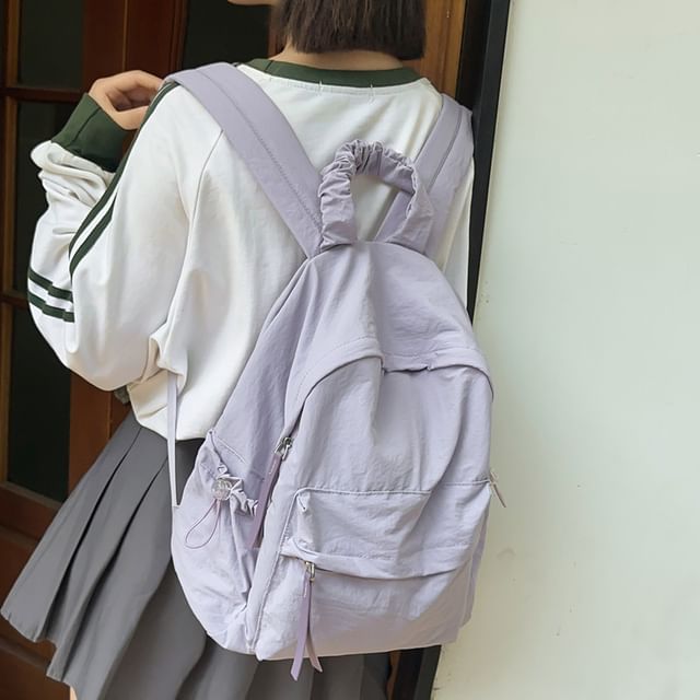 Melois-Plain Nylon Backpack