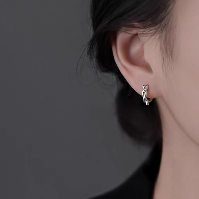 pexrl jewelry-Twisted Hoop Earring