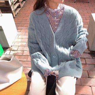 mock cardigan top