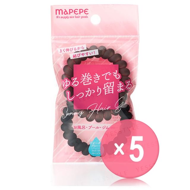Chantilly-Mapepe Spring Hair Rubber Matte Black 5pcs Bundle Set