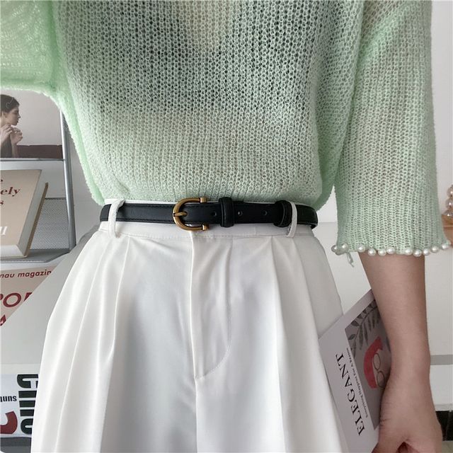 Lunashore-Genuine Leather Slim Belt
