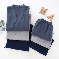 Noviril - Long-Sleeve Cat Print Lace Trim Pajama Top / Pants / Pajama Dress  / Set | YesStyle