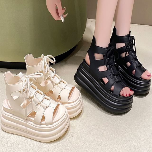 Sleeko-Lace-Up Platform Sandals