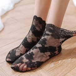 Fluff Muff - Lace High Ankle Socks