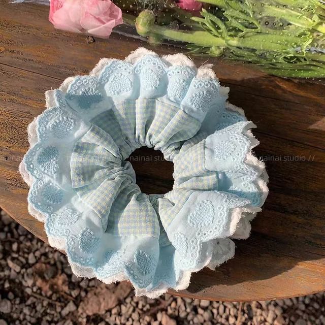 Kiren-Lace Two Tone Scrunchie