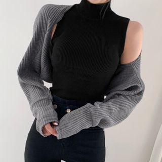 mock cardigan top