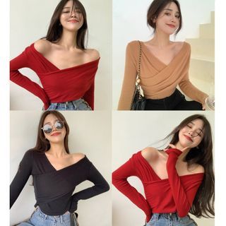 off shoulder v neck top