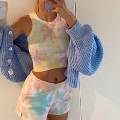 Honet - Tie-Dyed Tank Top/Jogger Sweat Shorts Honet - Tie-Dyed Tank Top/Jogger Sweat Shorts