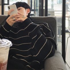 Wewewow - Striped Turtleneck Sweater Wewewow - Striped Turtleneck Sweater