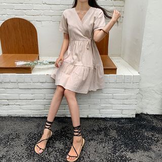 tiered wrap dress