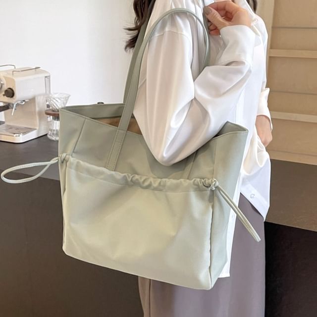Hikuozy-Plain Drawstring Carryall Bag
