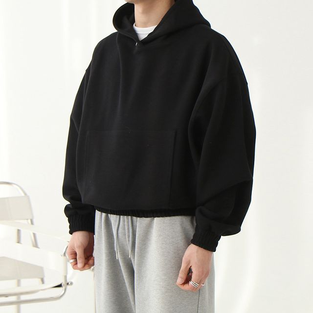 Okwano-Plain Loose-Fit Hoodie