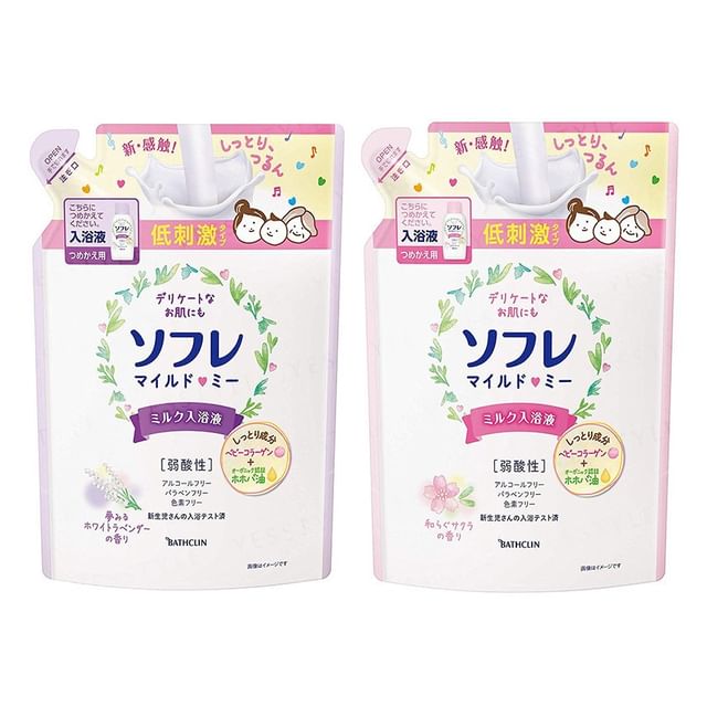 BATHCLIN-Sofre Mild Me Milk Bath Liquid Refill 600ml - 2 Types
