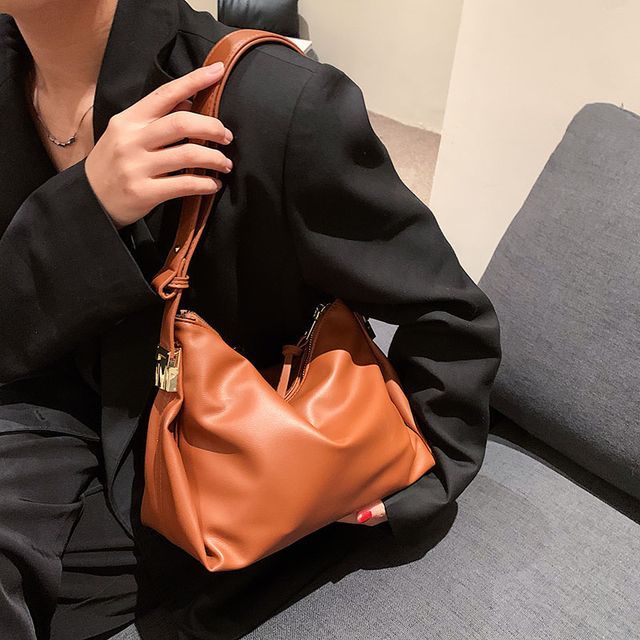 Fionne Faux Leather Zip Shoulder Bag YesStyle