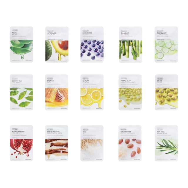 THE FACE SHOP-Masque en tissu Real Nature Assortiment 15 versions-15 Pièces