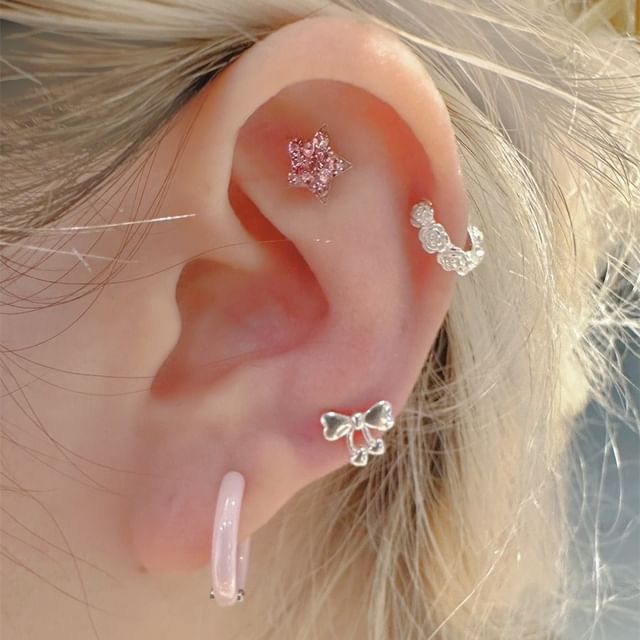 PANGU-925 Sterling Silver Stud Earring Huggie Earring