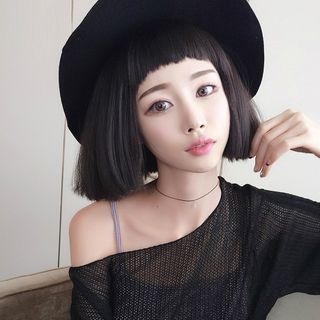 SEVENQ-Straight Short Full Wig