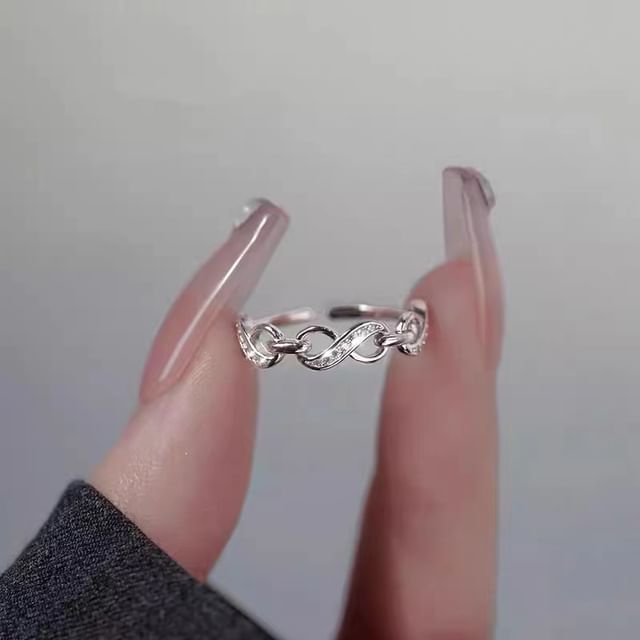 Toinianimos-925 Sterling Silver Rhinestone Ring