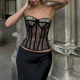 Sugarcoat-Lace Bustier Top