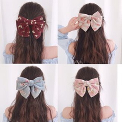 Reiro - Printed Chiffon Bow Hair Clip Reiro - Printed Chiffon Bow Hair Clip