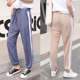 sweatpants with stripes on the side