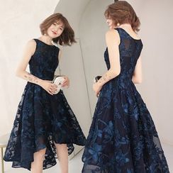 Wonhi - Sleeveless High-Low A-Line Cocktail Dress
