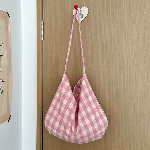 Basaran-Gingham Canvas Tote Bag