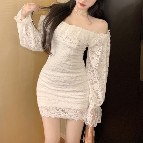 Dinse - Long-Sleeve Lace Mini Dress