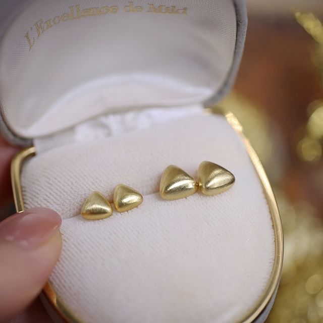 Phoenoa-Triangle Brushed S925 Sterling Silver Stud Earring