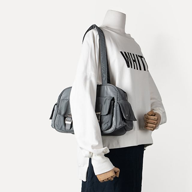 TangTangBags-Plain Buckled Carryall Bag