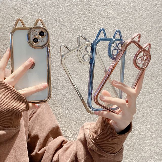 Cat Ear Transparent Phone Case - iPhone 13 Pro Max / 13 Pro / 13 / 12 Pro Max / 12 Pro / 12 / 12 mini / 11 / Pro / XS Max / XS / XR / X / 8 / 8 Plus / ... Cat Ear Transparent Phone Case - iPhone 13 Pro Max / 13 Pro / 13 / 12 Pro Max / 12 Pro / 12 / 12 mini / 11 / Pro / XS Max / XS / XR / X / 8 / 8 Plus / ...
