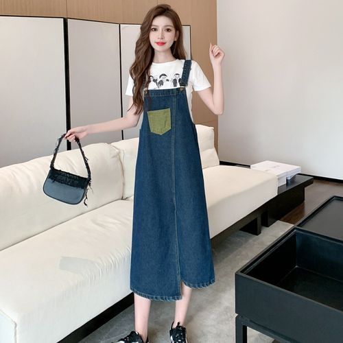 Girls Dresses Kids Girls Fall Autumn Denim Jeans Midi Jumper Dress 6 To 16  Years Child Fashion V Neck Cotton Buttoned Overall Dresses  ClothingHKD230712 From Yanqin05, $19.66 | DHgate.Com