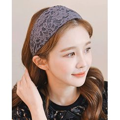 Miss21 Korea - Floral Lace Wide Hair Band