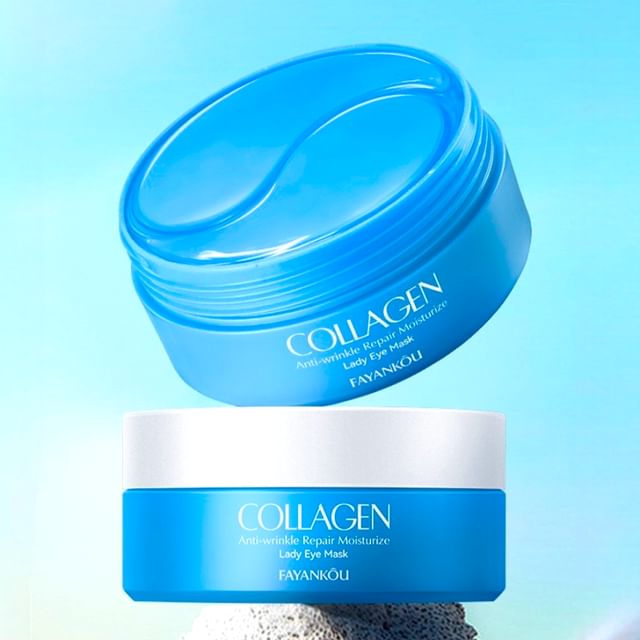 FAYANKOU-Collagen Anti-Wrinkle Repair Moisturize Lady Eye Mask - Máscara para Área dos Olhos Antirrugas Reparadora e Hidratante com Colágeno-60 Unid