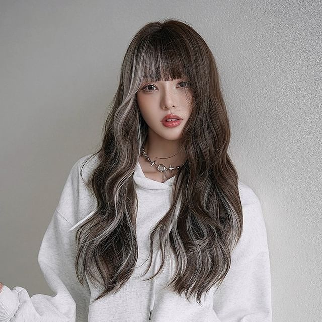 SEVENQ-Highlight Long Full Wig - Wavy
