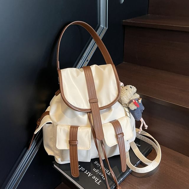 Skyglow-Contrast Trim Nylon Backpack