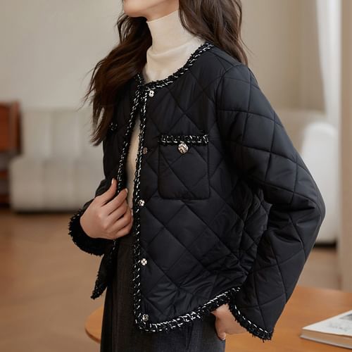 Quilted button cheap up jacket