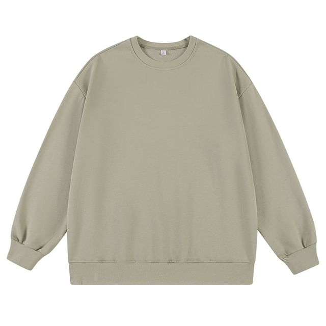 Fireon-Crewneck Plain Sweatshirt