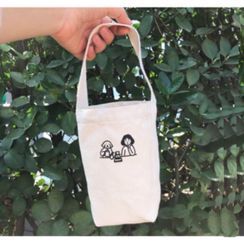 Sacculi - Mini Printed Canvas Bottle Tote Bag - 2 Types Sacculi - Mini Printed Canvas Bottle Tote Bag - 2 Types