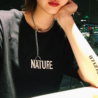 PANGU-Collier lasso chaîne et anneau en métal