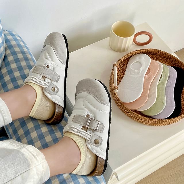 Mimiyu-Plain No Show Socks Set