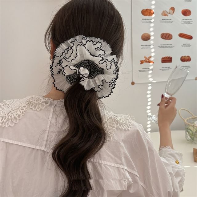 Allyrinta-Frill Trim Ruffle Scrunchie