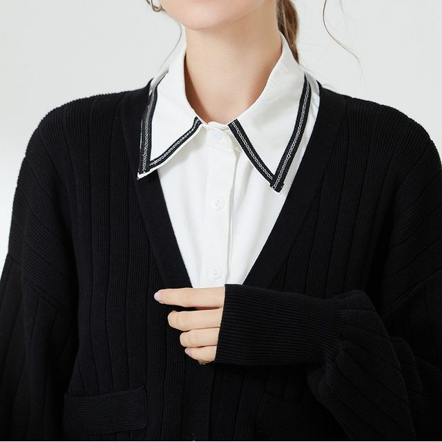 MIOW-Contrast Trim Decorative Collar